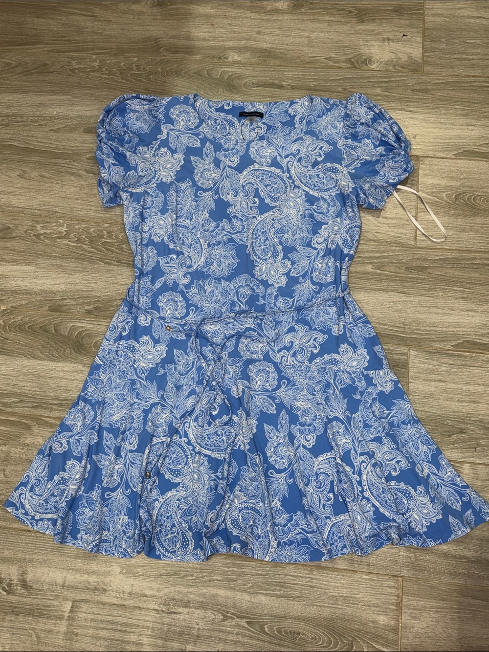 Tommy Hilfiger Blue and White Paisley Short Dress XL